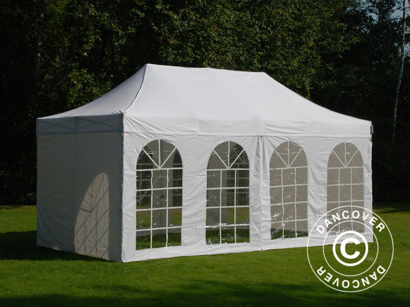 Gazebo pieghevole FleXtents PRO Vintage Style 3x6m Bianco, inclusi 6 fianchi
