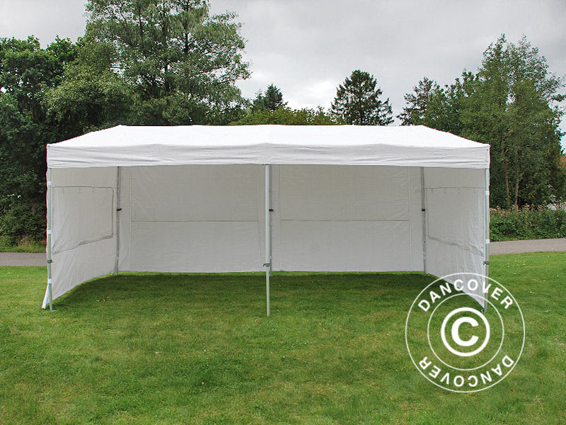 Vouwtent FleXtents PRO Trapezo 3x6m Wit, inkl. 4 Zijwanden
