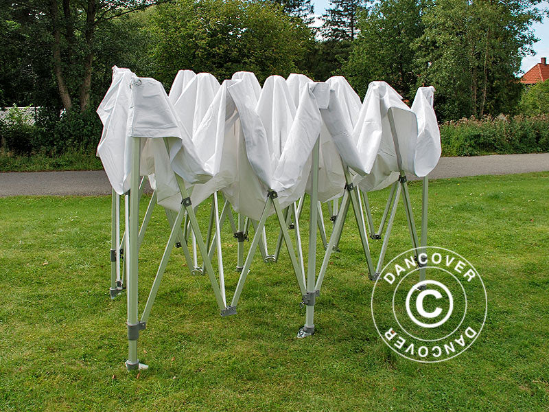 Saliekamā nojume FleXtents PRO Trapezo 3x6m Balts, ar 4 sānu sienām