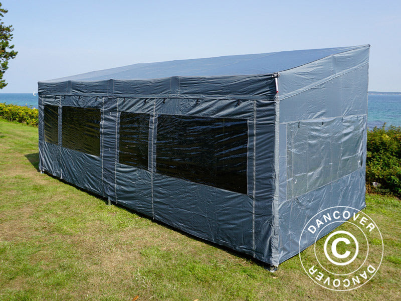 Carpa plegable FleXtents PRO Trapezo 3x6m Gris, Incl. 4 lados
