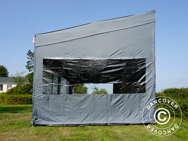 Tenda Dobrável FleXtents PRO Trapezo 3x6m Cinza, incl. 4 paredes laterais