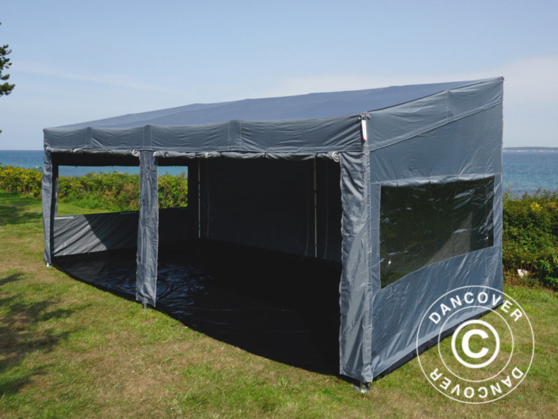 Carpa plegable FleXtents PRO Trapezo 3x6m Gris, Incl. 4 lados