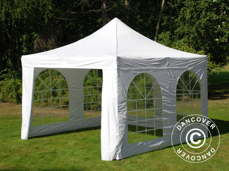 Tente pliante FleXtents Xtreme 50 Vintage Style 4x4m Blanc, avec 4 cotés