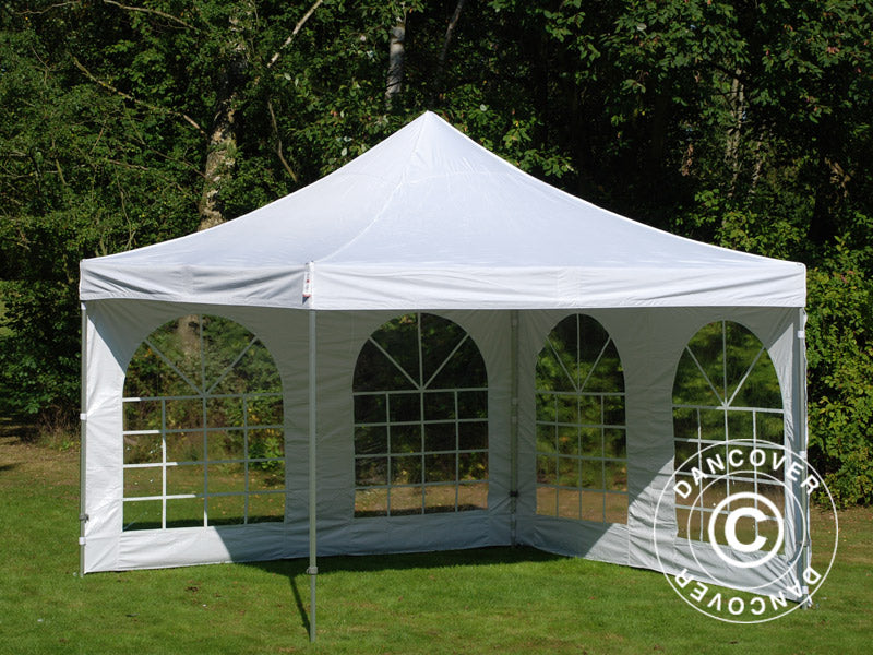 Tente pliante FleXtents Xtreme 50 Vintage Style 4x4m Blanc, avec 4 cotés