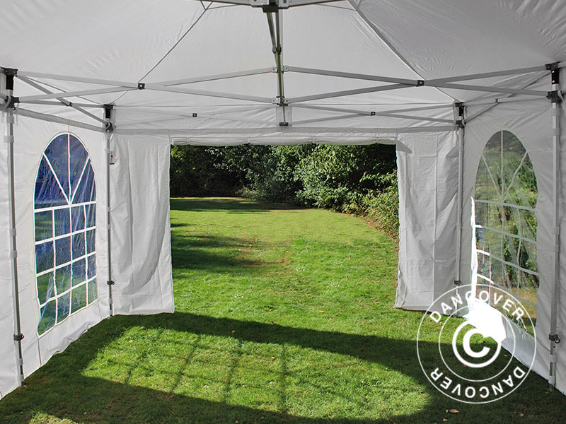Pop up gazebo FleXtents PRO Vintage Style 4x6 m White, incl. 8 sidewalls