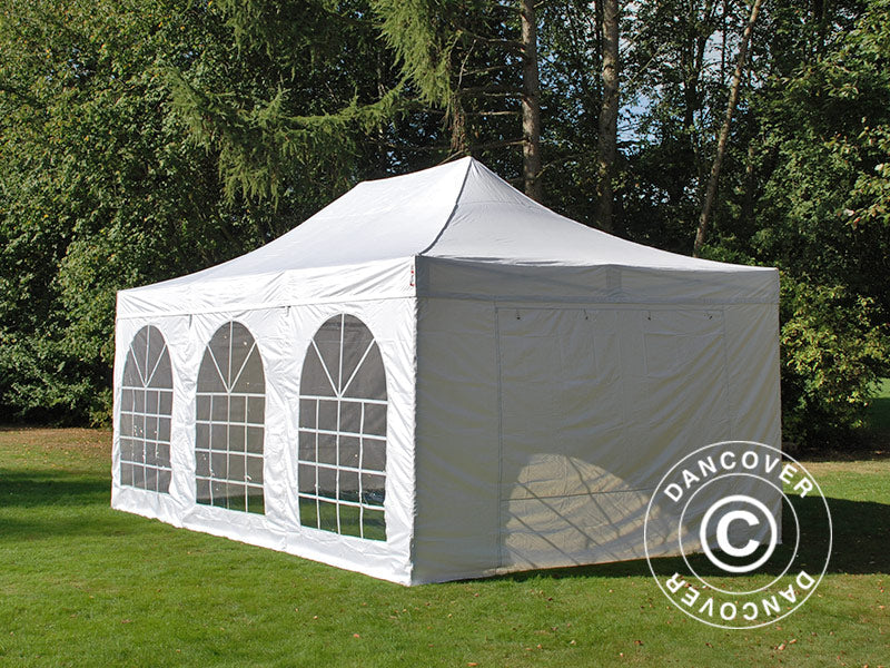 Tente pliante FleXtents Xtreme 50 Vintage Style  4x6m Blanc, avec 8 cotés