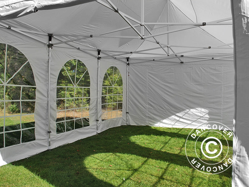 Pop up gazebo FleXtents Xtreme 50 Vintage Style 4x6 m White, incl. 8 sidewalls