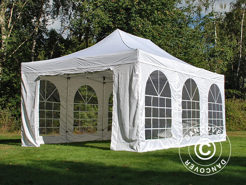 Pop up gazebo FleXtents Xtreme 50 Vintage Style 4x6 m White, incl. 8 sidewalls
