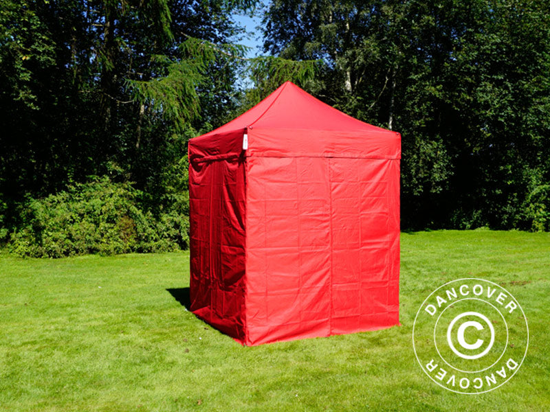 Carpa plegable FleXtents Basic v.2, 2x2m Rojo, Incl. 4 lados