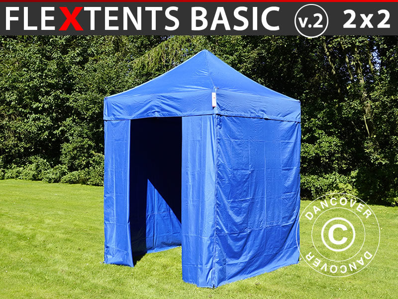 Pop up aiatelk FleXtents Basic v.2, 2x2m Sinine, kaasas 4 külgseinad