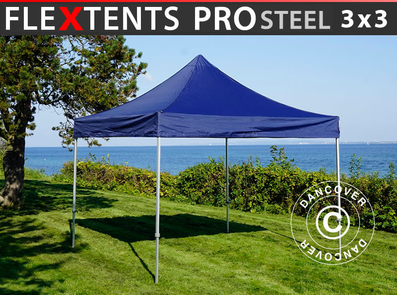 Faltzelt FleXtents PRO Steel 3x3m Dunkeblau
