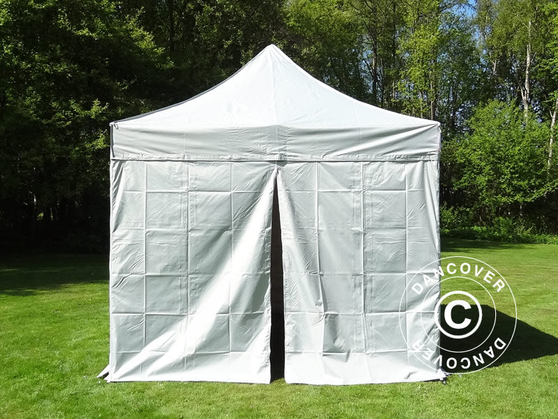 Pop up gazebo FleXtents PRO Steel 3x3 m Silver, incl. 4 sidewalls