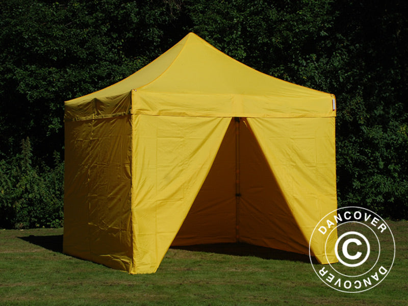 Pop up gazebo FleXtents PRO Steel 3x3 m Yellow, incl. 4 sidewalls