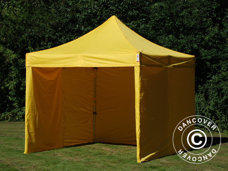 Pop up gazebo FleXtents PRO Steel 3x3 m Yellow, incl. 4 sidewalls