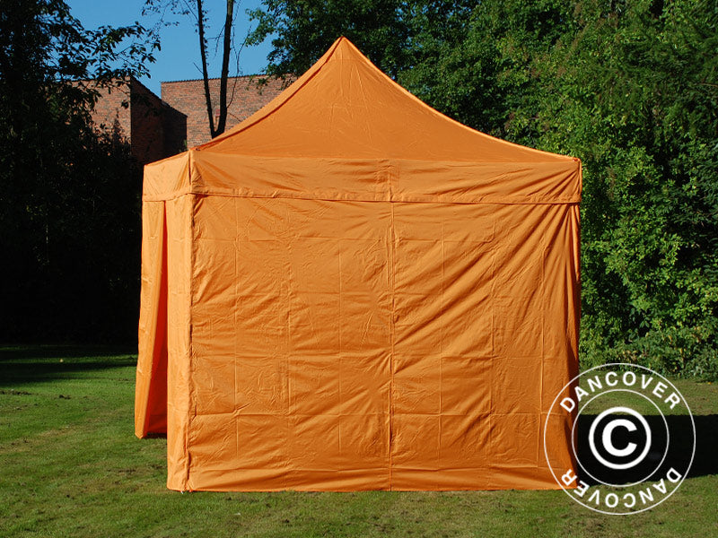 Carpa plegable FleXtents PRO Steel 3x3m Naranja, Incl. 4 lados