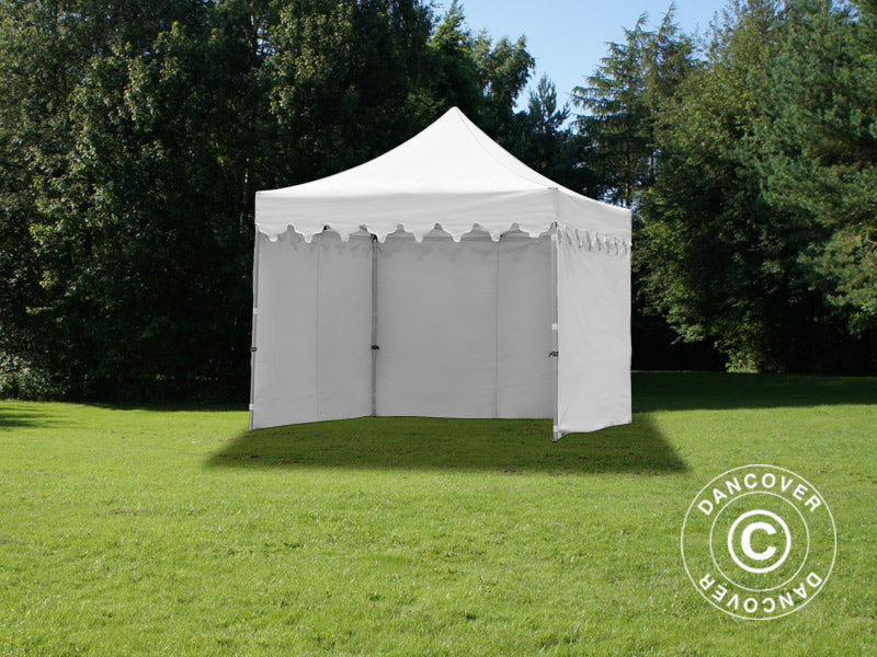 Tenda Dobrável FleXtents PRO Steel "Morocco" 3x3m Branca, incl. 4 paredes laterais