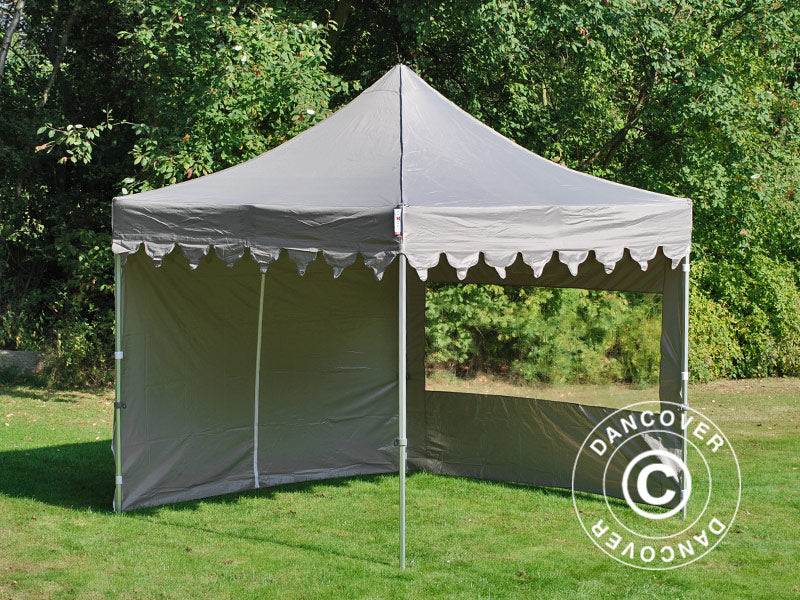 Vouwtent FleXtents PRO Steel "Morocco" 3x3m Latte, inkl. 4 zijwanden