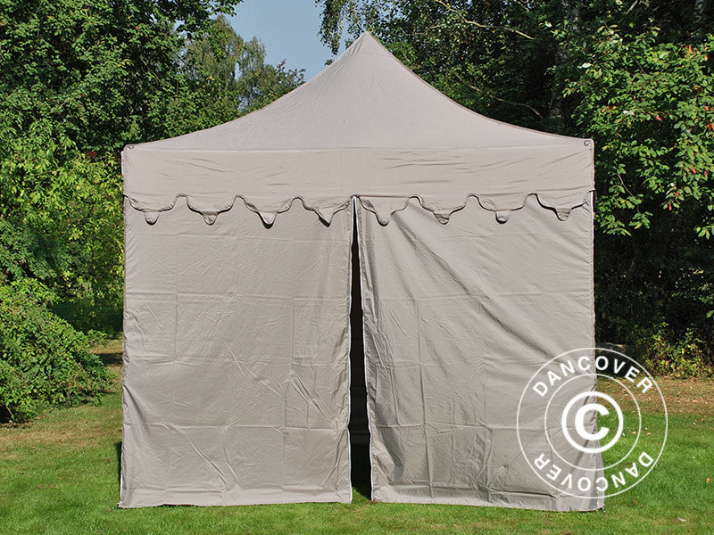 Pop up gazebo FleXtents PRO Steel "Morocco" 3x3 m Latte, incl. 4 sidewalls