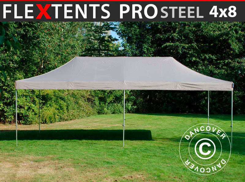 Pop up gazebo FleXtents PRO Steel 4x8 m Latte