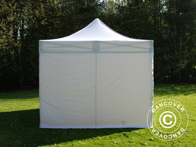 Faltzelt FleXtents Basic v.3, 4x4m Weiß, mit 4 Seitenwänden
