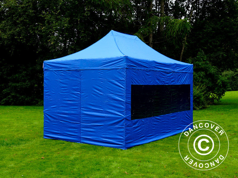 Pop up gazebo FleXtents PRO Steel 3x4.5 m, Blue, incl. 4 sidewalls