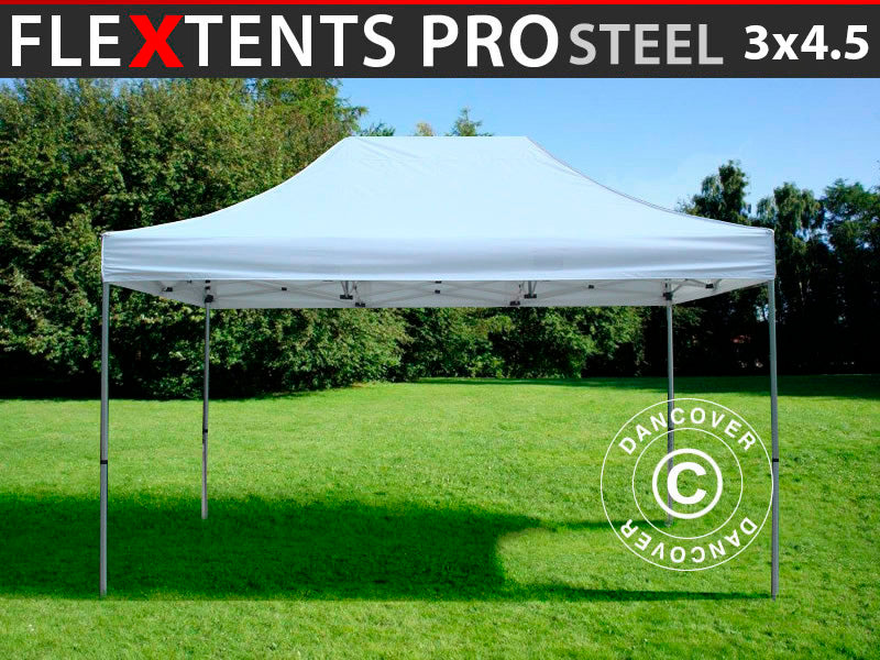 Pop up gazebo FleXtents PRO Steel 3x4.5 m, White