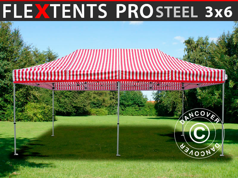Pop up gazebo FleXtents PRO Steel 3x6 m Striped