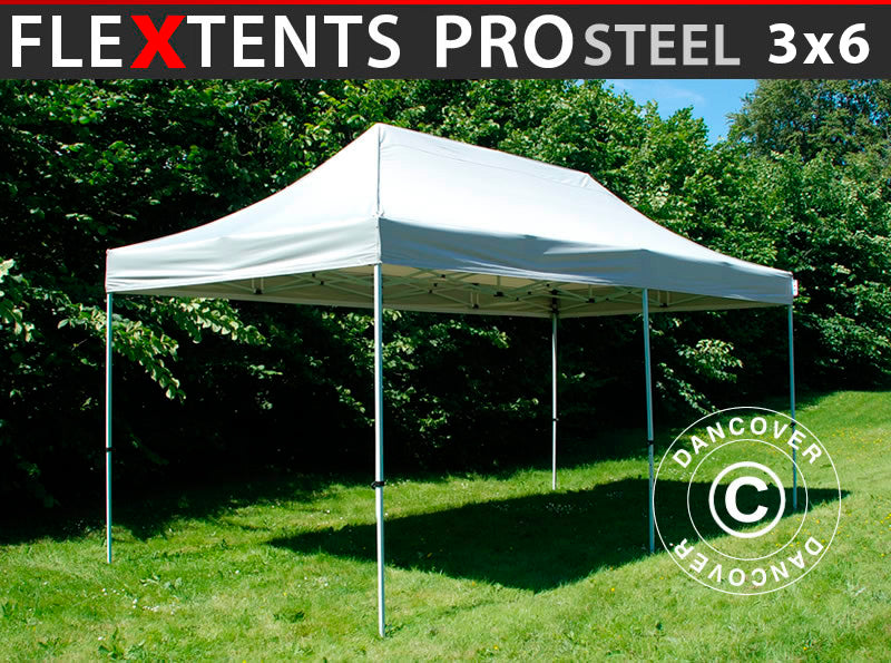 Pop up gazebo FleXtents PRO Steel 3x6 m Silver