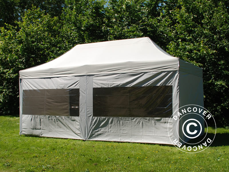 Pop up aiatelk FleXtents PRO Steel 3x6m Hõbedane, kaasas 6 külgseinad