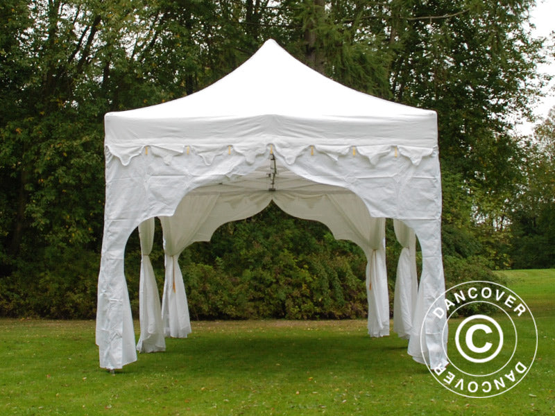 Pop up gazebo FleXtents PRO Steel "Raj" 3x6 m White/Gold