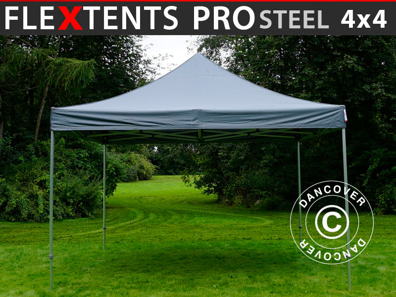 Pop up gazebo FleXtents PRO Steel 4x4 m Grey