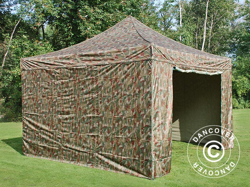 Carpa plegable FleXtents PRO Steel 4x4m Camuflaje, Incl. 4 lados SOLO QUEDA 2 PIEZA