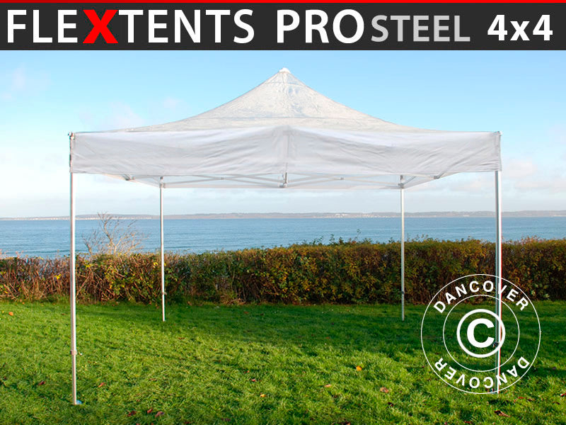 Faltzelt FleXtents PRO Steel 4x4m Transparent