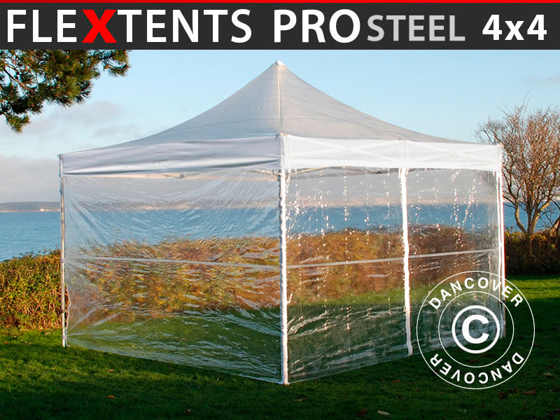 Flext. Pro Steel 4x4m Clear PVC Top+Fra+SWK YU+GL