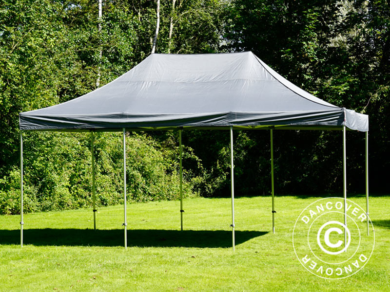 Prekybinė palapinė FleXtents PRO Steel 4x6m Pilka, įsk. 8 šonines sienas