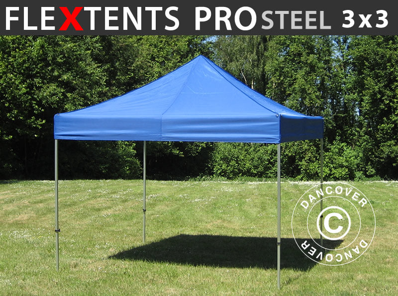 Pop up gazebo FleXtents PRO Steel 3x3 m Blue
