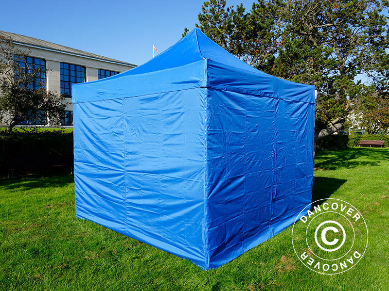 Vouwtent FleXtents PRO Steel 3x3m Blauw, inkl. 4 Zijwanden
