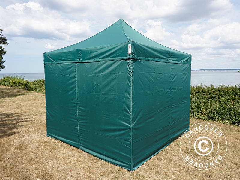 Pop up gazebo FleXtents PRO Steel 3x3 m Green, incl. 4 sidewalls
