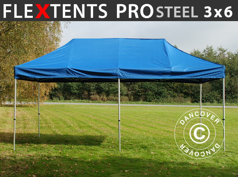 Brzo sklopivi paviljon FleXtents PRO Steel 3x6m Plava