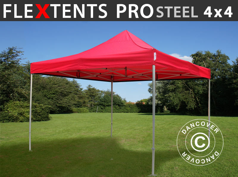 Pop up aiatelk FleXtents PRO Steel 4x4m Punane