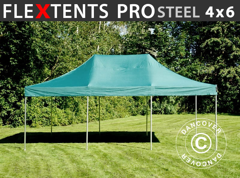 Brzo sklopivi paviljon FleXtents PRO Steel 4x6m Zelena