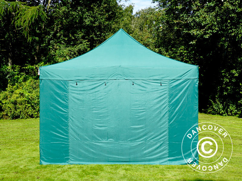 Vouwtent FleXtents PRO Steel 4x6m Groen, inkl. 8 Zijwanden
