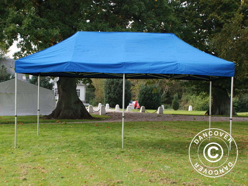 Faltzelt FleXtents PRO Steel 3x6m Blau, mit 6 Gardinen