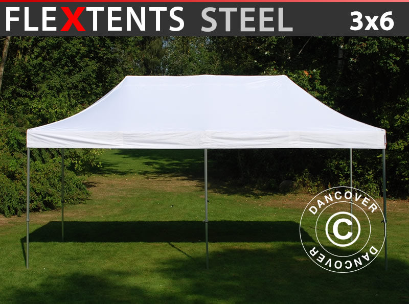 Brzo sklopivi paviljon FleXtents Steel 3x6m Bijela