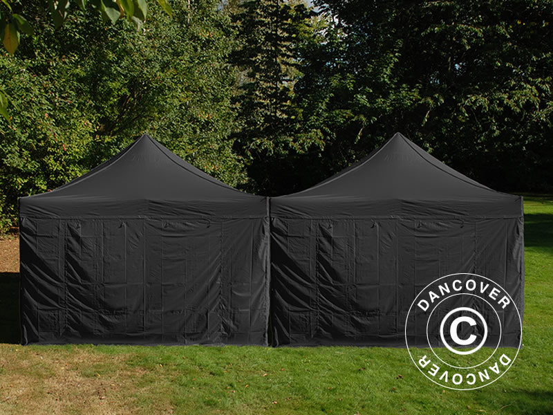 Pop up gazebo FleXtents Steel 8x6 m Black, incl. 8 sidewalls
