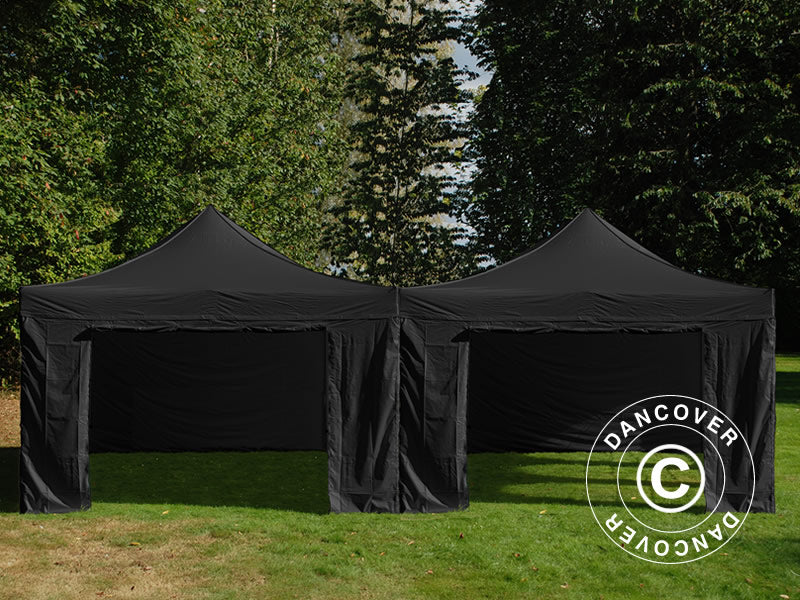 Pop up gazebo FleXtents Steel 8x6 m Black, incl. 8 sidewalls
