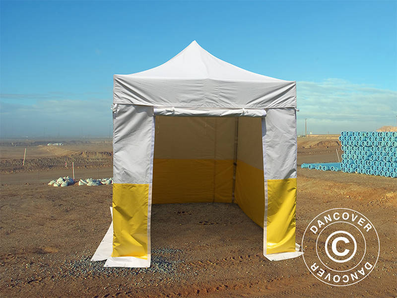 Faltzelt FleXtents® PRO 2,5x2,5m, PVC, Arbeitszelt, flammfest, inkl. 4 Seitenwände