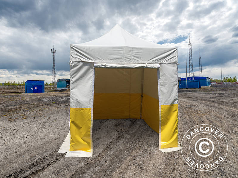 Faltzelt FleXtents® PRO 2,5x2,5m, PVC, Arbeitszelt, flammfest, inkl. 4 Seitenwände
