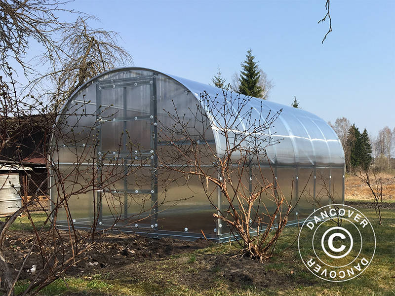 Greenhouse polycarbonate TITAN Arch 320, 12 m², 3x4 m, Silver