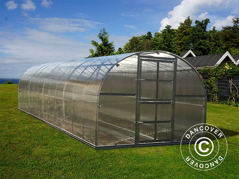 Gewächshaus Polycarbonat TITAN Arch 320, 24m², 3x8m, Silber